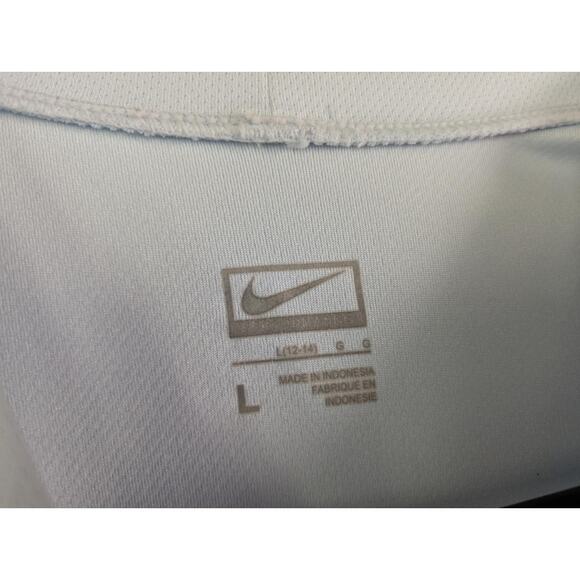 Nike Performance women's two-tone blue print stretch short-sleeved t-shirt Sz L - Picture 3 of 6